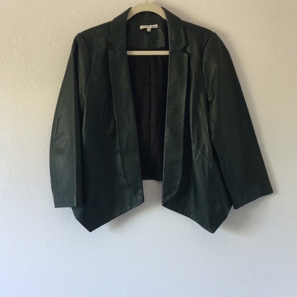 REBECCA MINKOFF Noble Green Ace Leather Jacket - Picture 11 of 12